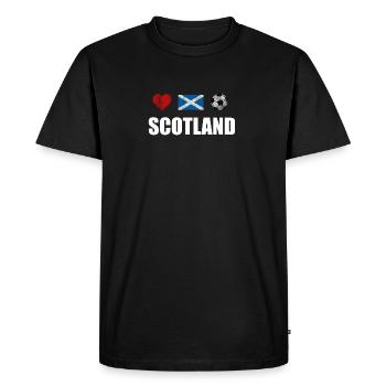 Scotland Football Shirt - Scotland Soccer Jersey - Men's Premium Organic T-Shirt - black - Front - Nico (187cm)
