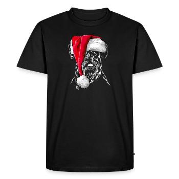 Bonnet de chien de Noël SCHNAUZER, cadeau Wilsigns - T-shirt Premium bio Homme - noir - Devant - Nico (187cm)