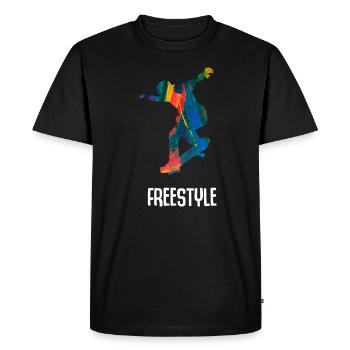 Skateboard Freestyle - T-shirt Premium bio Homme - noir - Devant - Nico (187cm)
