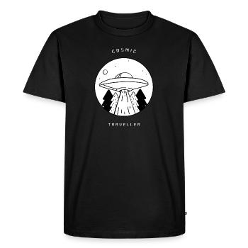 Cosmic Traveller - Men's Premium Organic T-Shirt - black - Front - Nico (187cm)