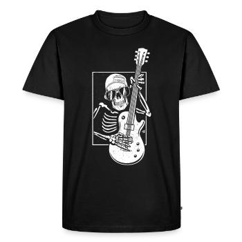 Guitare squelette Halloween - T-shirt Premium bio Homme - noir - Devant - Nico (187cm)