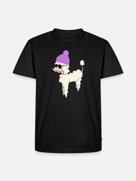 Poodle winter inflatable dog sunglasses winter - Men's Premium Organic T-Shirt - black