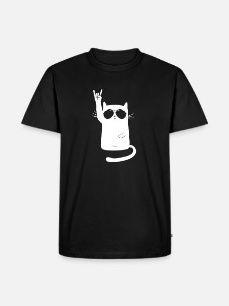 Metal Cat - Men's Premium Organic T-Shirt - black