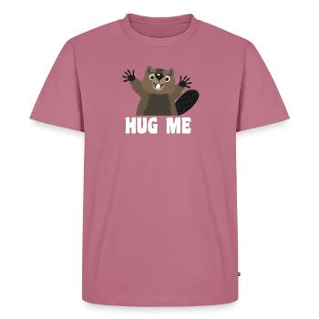 Embrasse-moi castor - T-shirt Premium bio Homme - mauve - Devant - Nico (187cm)