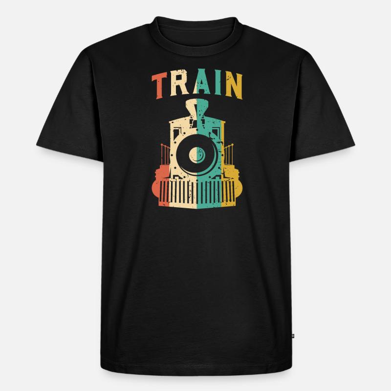 Train - Männer Premium Bio T-Shirt - Schwarz