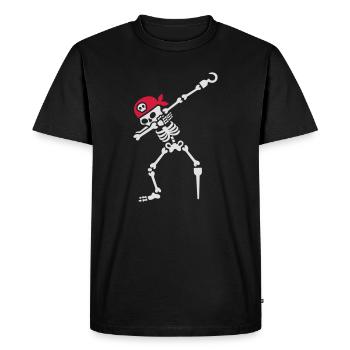 Dab / dabbing skeleton pirate - T-shirt Premium bio Homme - noir - Devant - Nico (187cm)