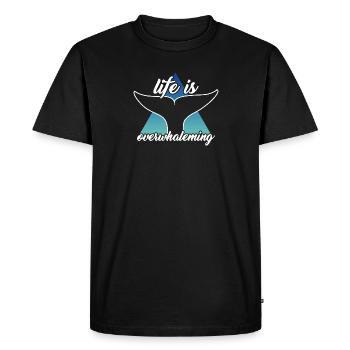 Life is overwhaleming Wal Orca jeu de mots - T-shirt Premium bio Homme - noir - Devant - Nico (187cm)