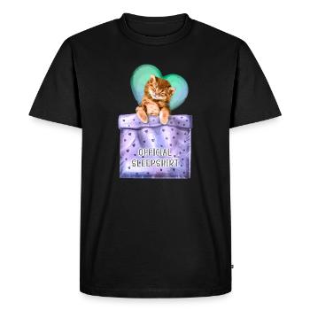 Official sleepshirt cute kitten for a sleepyhead - Men's Premium Organic T-Shirt - black - Front - Nico (187cm)