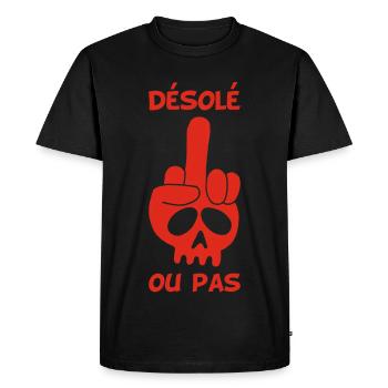 Crâne rouge malpoli - T-shirt Premium bio Homme - noir - Devant - Nico (187cm)