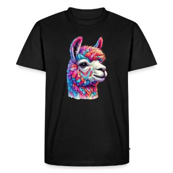 Alpaga - T-shirt Premium bio Homme - noir - Devant - Nico (187cm)