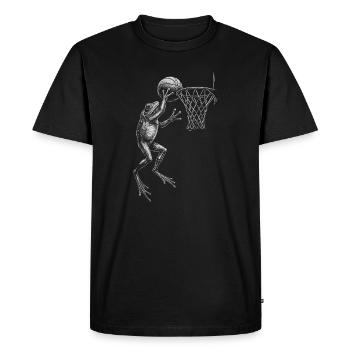 Funny Basketball Frog - Men's Premium Organic T-Shirt - black - Front - Nico (187cm)