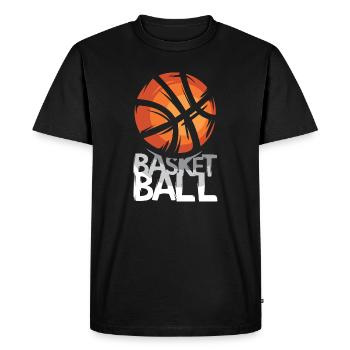 Graphismes de basket-ball – Street Style Design - T-shirt Premium bio Homme - noir - Devant - Nico (187cm)
