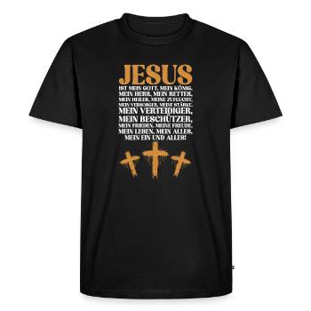 Jésus-Christ Dieu Bible Église religieuse - T-shirt Premium bio Homme - noir - Devant - Nico (187cm)