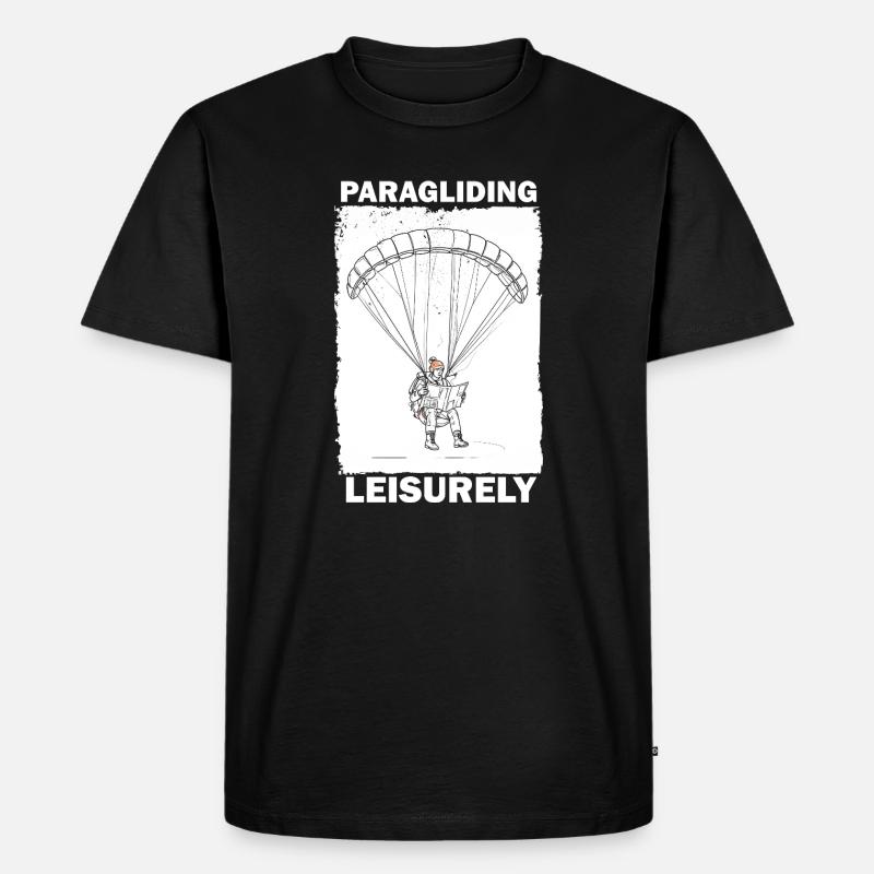 Abenteuer Paraglider Lesen - Männer Premium Bio T-Shirt - Schwarz