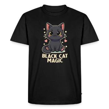 Black Cat Black Cat Magic Cute Kawaii - Men's Premium Organic T-Shirt - black - Front - Nico (187cm)