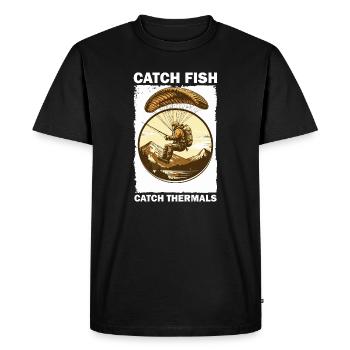 Pêche aventureuse en montagne - T-shirt Premium bio Homme - noir - Devant - Nico (187cm)