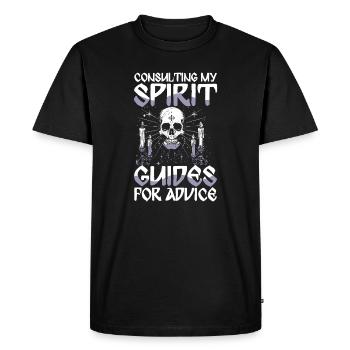 Consulting My Spirit Guides For Advice Skull - Men's Premium Organic T-Shirt - black - Front - Nico (187cm)