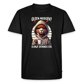 Bonjour très mince glace Alpaga Sleepy Caps - T-shirt Premium bio Homme - noir - Devant - Nico (187cm)
