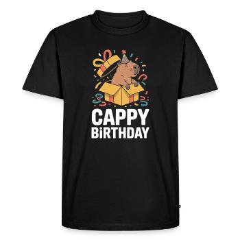 Capybara Birthday Cappy Birthday Funny Capy - Men's Premium Organic T-Shirt - black - Front - Nico (187cm)