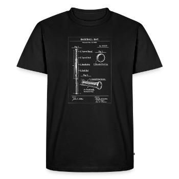 Baseball Bat Patent Blueprint - Men's Premium Organic T-Shirt - black - Front - Nico (187cm)