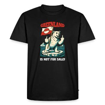 Le Groenland n’est pas à vendre Sweat à capuche - T-shirt Premium bio Homme - noir - Devant - Nico (187cm)