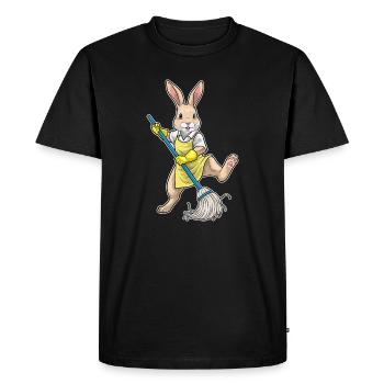 Rabbit Cleaner Mop Cleaning - Men's Premium Organic T-Shirt - black - Front - Nico (187cm)