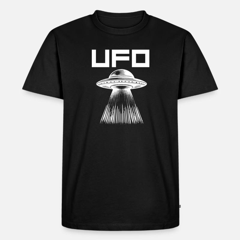 UFO-Lichtstrahl Muster - Männer Premium Bio T-Shirt - Schwarz