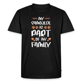 Mon chien fait partie de la famille - T-shirt Premium bio Homme - noir - Devant - Nico (187cm)