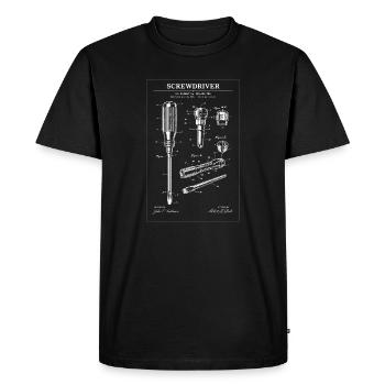 Screwdriver Blueprint Illustration - Men's Premium Organic T-Shirt - black - Front - Nico (187cm)