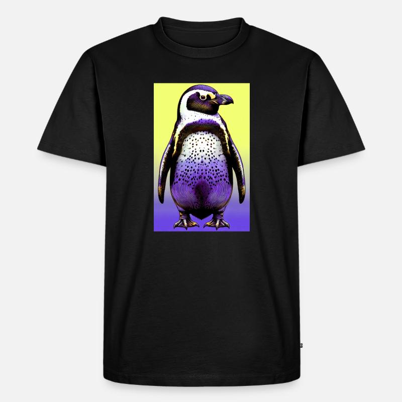Pinguin - Männer Premium Bio T-Shirt - Schwarz