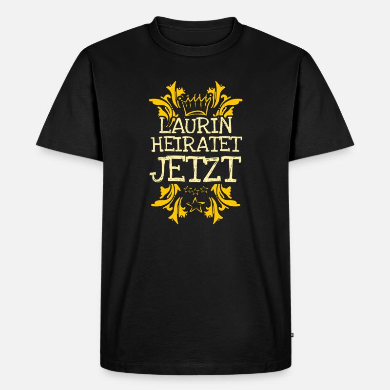 Laurin - Männer Premium Bio T-Shirt - Schwarz
