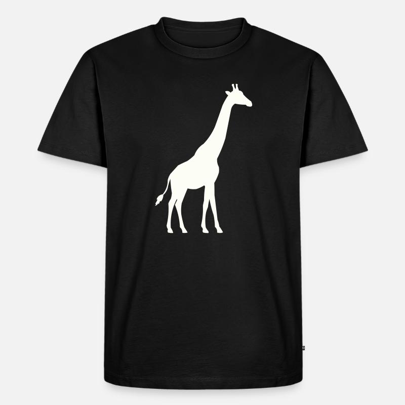 Giraffe Silhouette - Männer Premium Bio T-Shirt - Schwarz