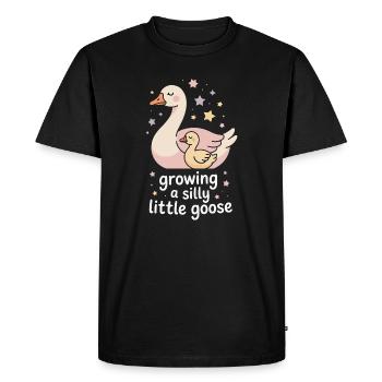 Grow Funny, Little Goslings - Men's Premium Organic T-Shirt - black - Front - Nico (187cm)
