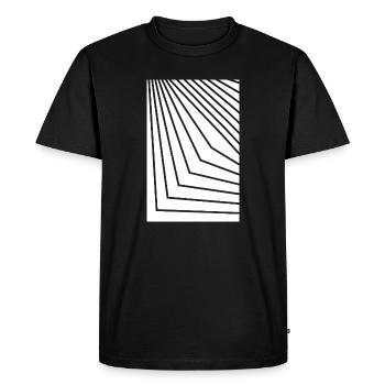 Angular Concentric Lines - Men's Premium Organic T-Shirt - black - Front - Nico (187cm)