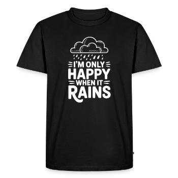 Je ne suis heureux que quand il pleut - T-shirt Premium bio Homme - noir - Devant - Nico (187cm)