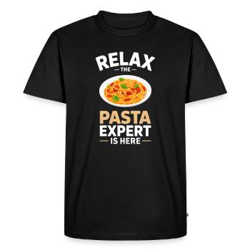 Cadeau spaghettis pâtes et nouilles - T-shirt Premium bio Homme - noir - Devant - Nico (187cm)