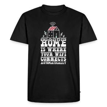 La maison est où votre connexion Wi-Fi se connecte automatiquement - T-shirt Premium bio Homme - noir - Devant - Nico (187cm)