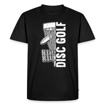 Disc Golf Disc Golfing - Men's Premium Organic T-Shirt - black - Front - Nico (187cm)