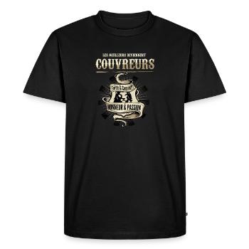 Meilleurs couvreurs - T-shirt Premium bio Homme - noir - Devant - Nico (187cm)
