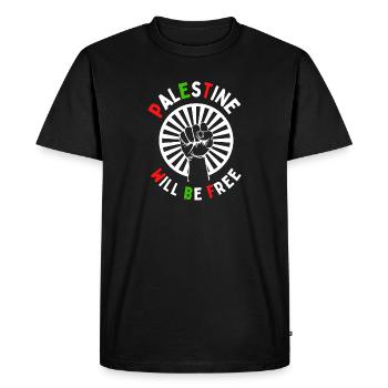 Save Palestine Freedom BLM War Peace Gaza Under - T-shirt Premium bio Homme - noir - Devant - Nico (187cm)
