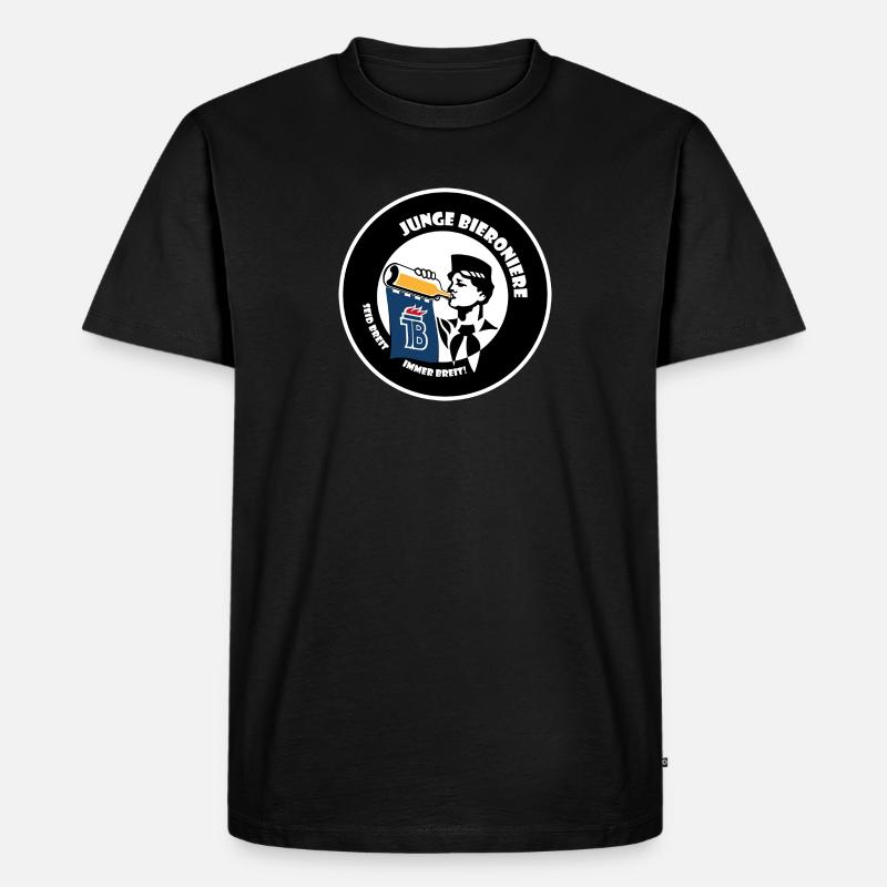 junge Bieroniere Button - Männer Premium Bio T-Shirt - Schwarz