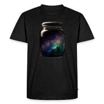 Galaxie de forêt dans le ciel nocturne de la nature en verre - T-shirt Premium bio Homme - noir - Devant - Nico (187cm)