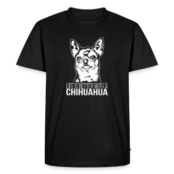 La vie de Chihuahua est meilleure Chiens Wilsigns - T-shirt Premium bio Homme - noir - Devant - Nico (187cm)