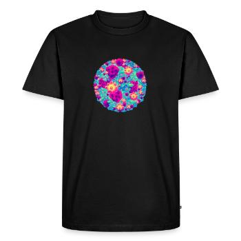 Bouquets de pop fleurs - T-shirt Premium bio Homme - noir - Devant - Nico (187cm)