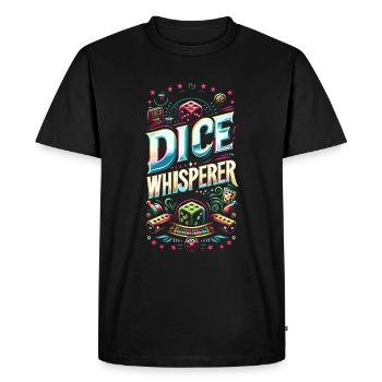 Chuchoteur de dés 10 - T-shirt Premium bio Homme - noir - Devant - Nico (187cm)