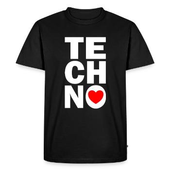 Techno - T-shirt Premium bio Homme - noir - Devant - Nico (187cm)