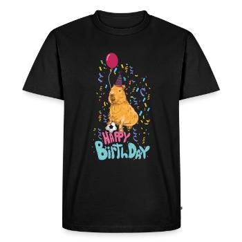 Anniversaire de Capybara - T-shirt Premium bio Homme - noir - Devant - Nico (187cm)