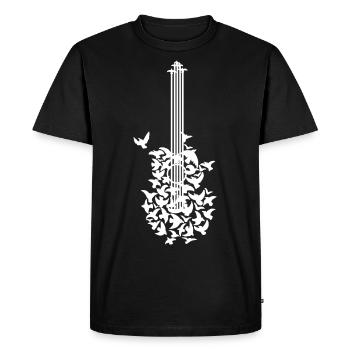 Birds of Peace - Oiseaux de Paix - Forme guitare - T-shirt Premium bio Homme - noir - Devant - Nico (187cm)