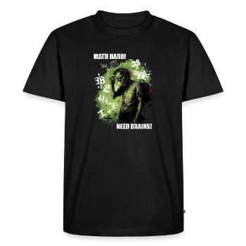 Zombie needs brain for math - Men's Premium Organic T-Shirt - black - Front - Nico (187cm)