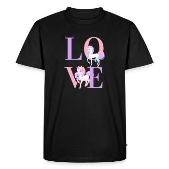 Juste les filles qui aiment les chevaux - T-shirt Premium bio Homme - noir - Devant - Nico (187cm)